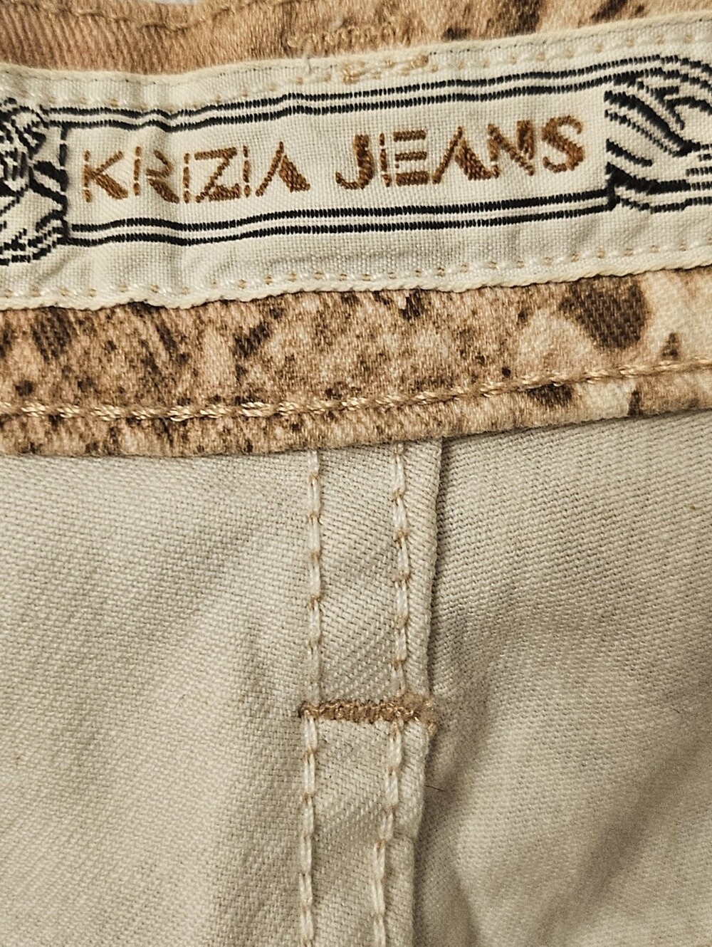 Krizia Jeans Snakeskin Print Jeans — Tan Brown - Picture 11 of 11